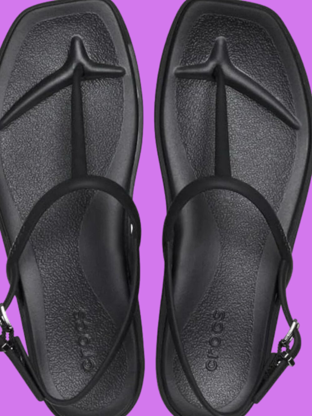 Crocs Women's Black Miami Thong Sandal - Picture 2 of 5